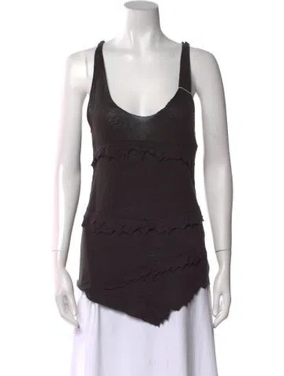 Pre-owned Iro Linen Scoop Neck Top W/ Tags In Gray