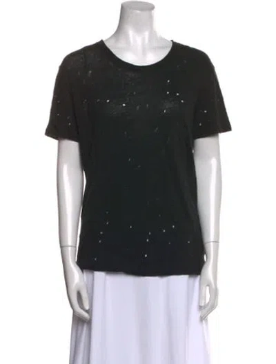 Pre-owned Iro Linen Scoop Neck T-shirt In Black