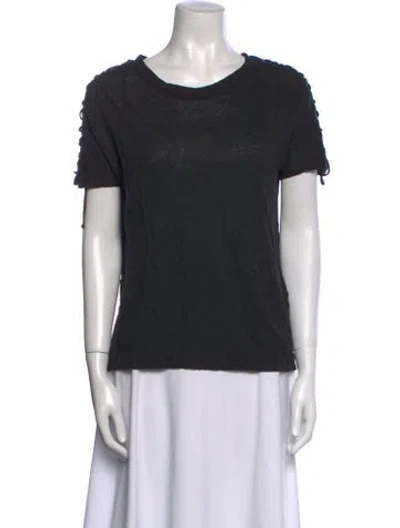 Pre-owned Iro Linen Scoop Neck T-shirt In Black