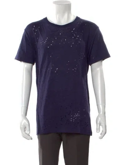 Pre-owned Iro Linen Scoop Neck T-shirt In Blue