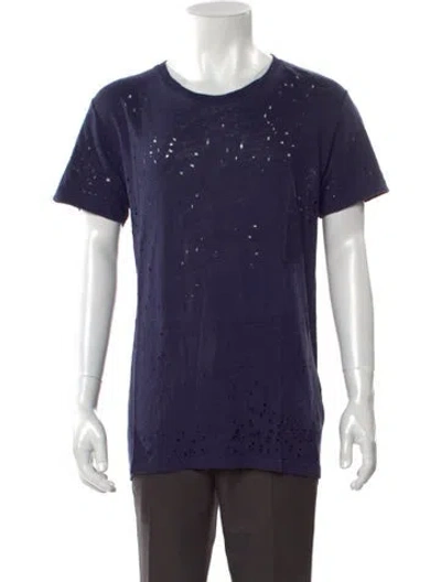 Pre-owned Iro Linen Scoop Neck T-shirt In Blue