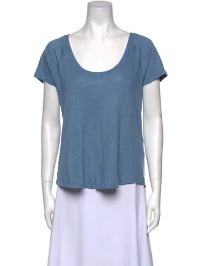 Pre-owned Iro Linen Scoop Neck T-shirt In Blue