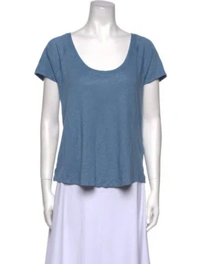 Pre-owned Iro Linen Scoop Neck T-shirt In Blue