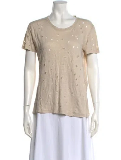 Pre-owned Iro Linen Scoop Neck T-shirt In Brown