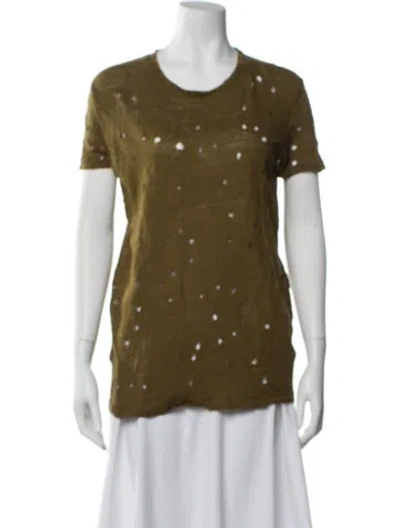 Pre-owned Iro Linen Scoop Neck T-shirt In Brown