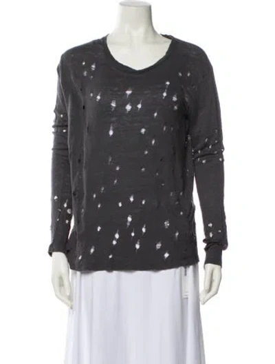 Pre-owned Iro Linen Scoop Neck T-shirt In Gray