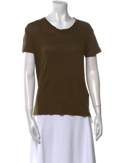 Pre-owned Iro Linen Scoop Neck T-shirt In Green