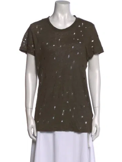 Pre-owned Iro Linen Scoop Neck T-shirt In Green