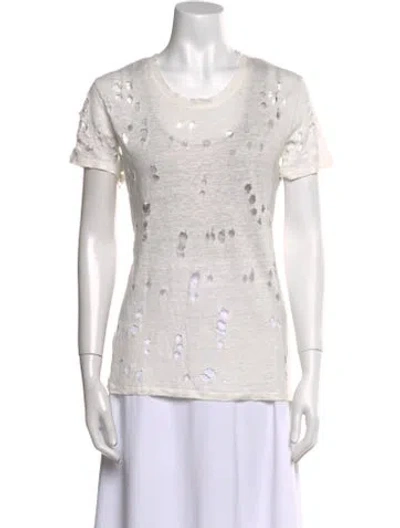 Pre-owned Iro Linen Scoop Neck T-shirt In Neutral