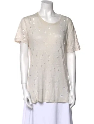 Pre-owned Iro Linen Scoop Neck T-shirt In Neutral