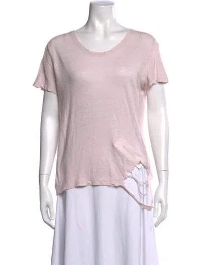 Pre-owned Iro Linen Scoop Neck T-shirt In Pink