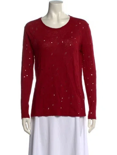 Pre-owned Iro Linen Scoop Neck T-shirt In Red