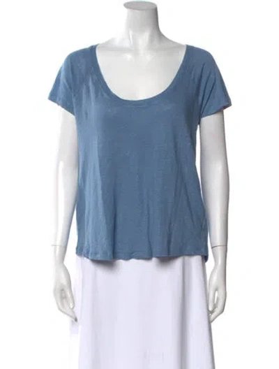Pre-owned Iro Linen Scoop Neck T-shirt W/ Tags In Blue
