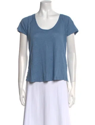 Pre-owned Iro Linen Scoop Neck T-shirt W/ Tags In Blue