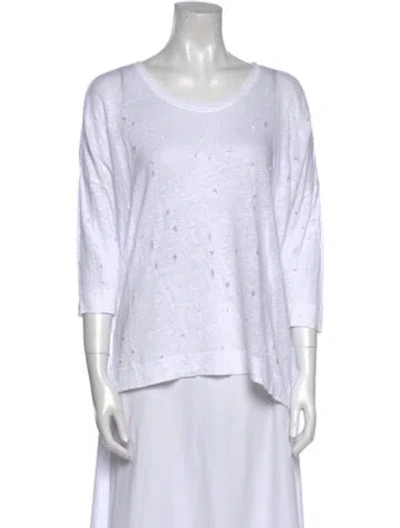 Pre-owned Iro Linen Scoop Neck T-shirt In White