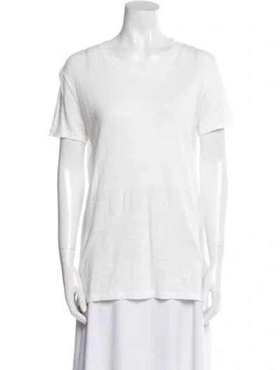 Pre-owned Iro Linen Scoop Neck T-shirt In White