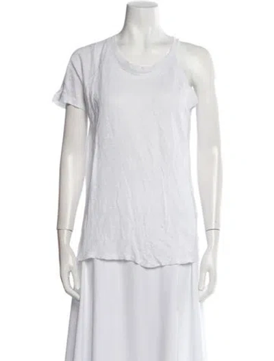 Pre-owned Iro Linen Scoop Neck T-shirt In White