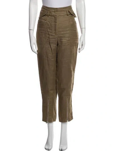 Pre-owned Iro Linen Straight Leg Pants In Brown