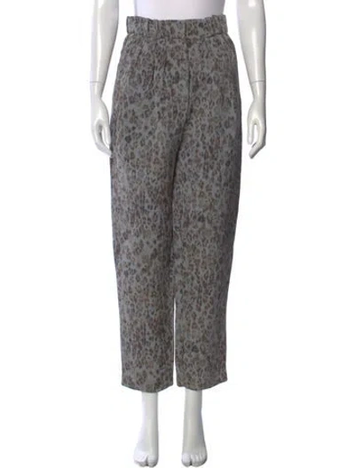 Pre-owned Iro Linen Straight Leg Pants In Grey