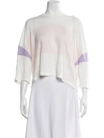 Pre-owned Iro Linen Striped Crop Top In Neutral