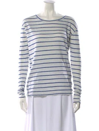 Pre-owned Iro Linen Striped Sweatshirt In White