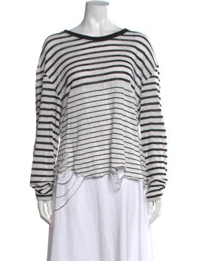 Pre-owned Iro Linen Striped Top In Black/neutrals