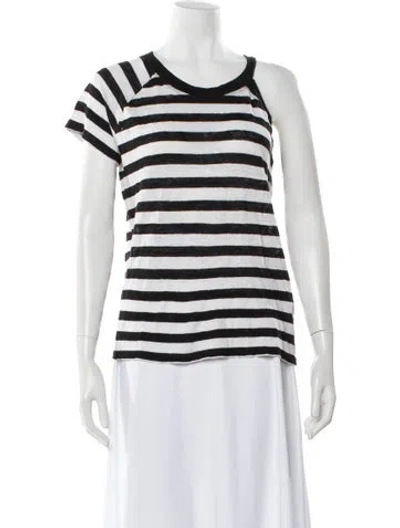 Pre-owned Iro Linen Striped T-shirt In Black