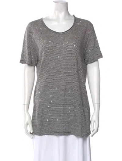 Pre-owned Iro Linen Striped T-shirt In Black