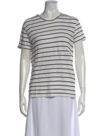 Pre-owned Iro Linen Striped T-shirt In White