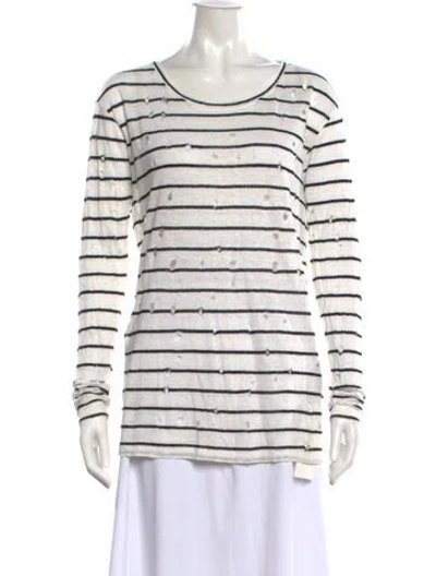 Pre-owned Iro Linen Striped T-shirt In White