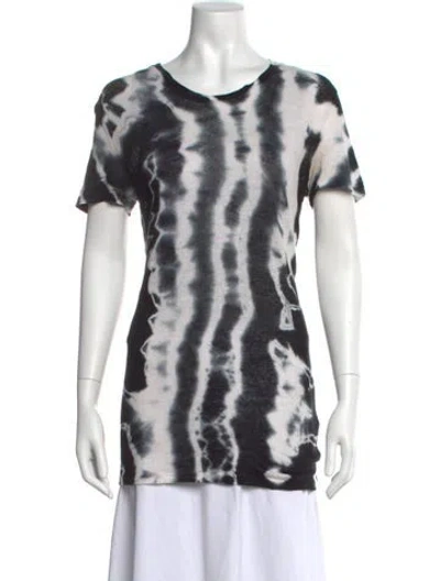 Pre-owned Iro Linen Tie-dye Print T-shirt In Black