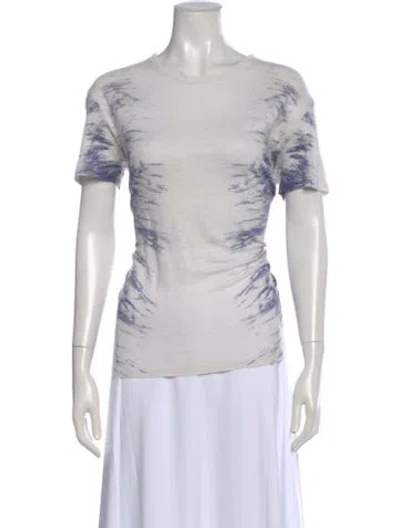 Pre-owned Iro Linen Tie-dye Print T-shirt In White