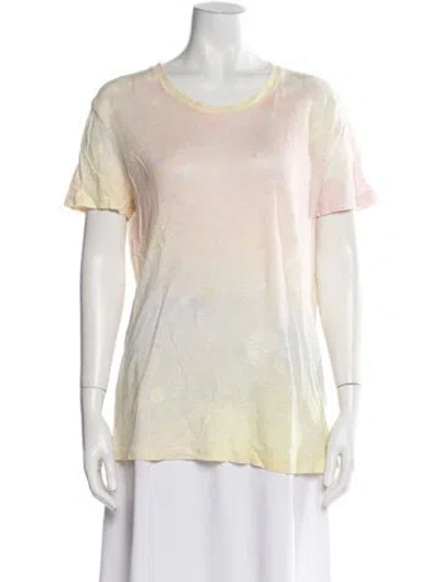 Pre-owned Iro Linen Tie-dye Print T-shirt In Yellow