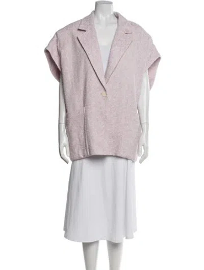 Pre-owned Iro Linen Tweed Pattern Blazer In Pink