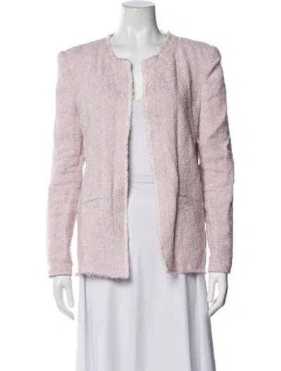 Pre-owned Iro Linen Tweed Pattern Blazer In Pink