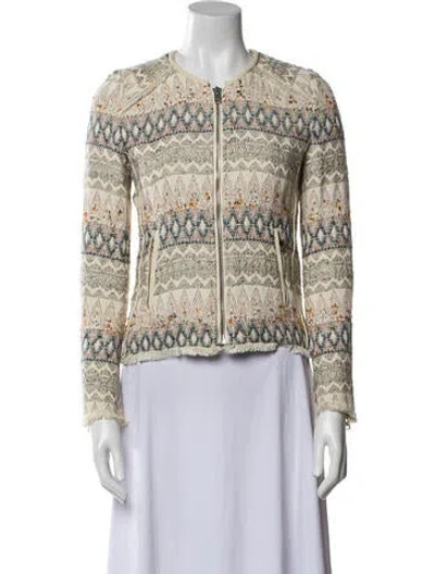 Pre-owned Iro Linen Tweed Pattern Evening Jacket In Multi