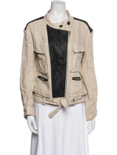 Pre-owned Iro Linen Tweed Pattern Jacket In Multi