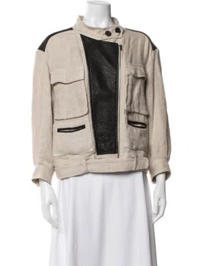 Pre-owned Iro Linen Utility Jacket In Neutrals