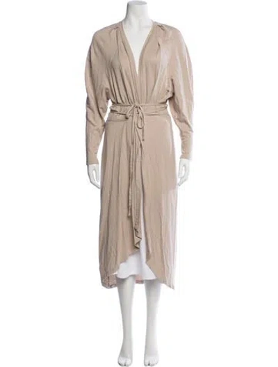 Pre-owned Iro Linen V-neck Sweater W/ Tags In Neutral