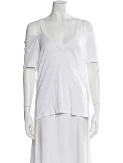 Pre-owned Iro Linen V-neck Top In Neutral