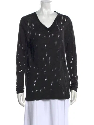 Pre-owned Iro Linen V-neck T-shirt In Black