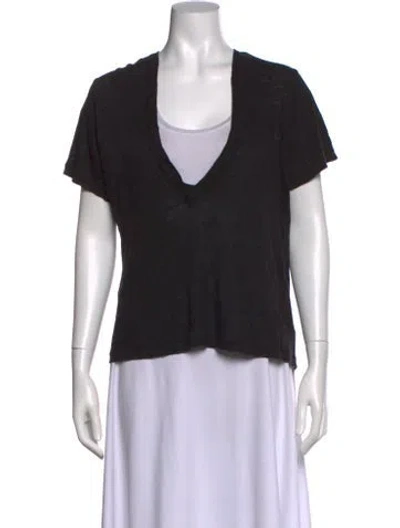 Pre-owned Iro Linen V-neck T-shirt In Black