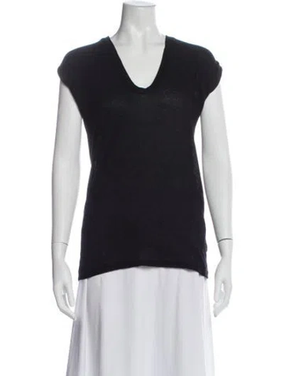Pre-owned Iro Linen V-neck T-shirt In Black