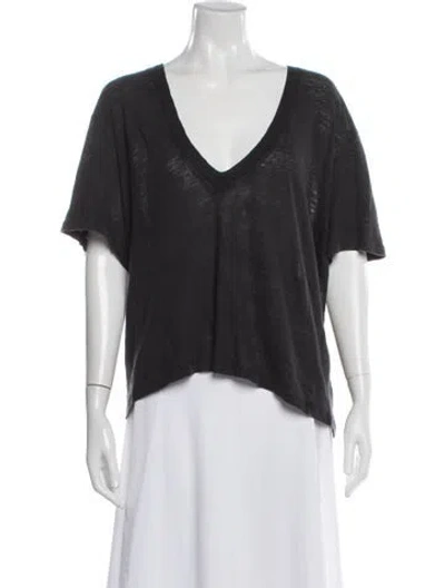 Pre-owned Iro Linen V-neck T-shirt In Black