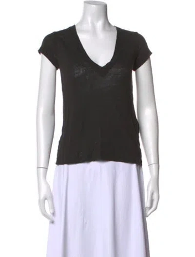 Pre-owned Iro Linen V-neck T-shirt In Black