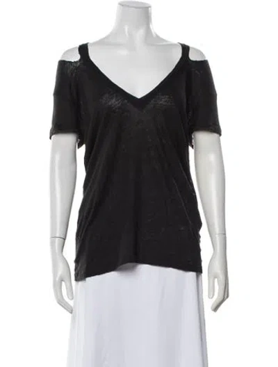 Pre-owned Iro Linen V-neck T-shirt In Black