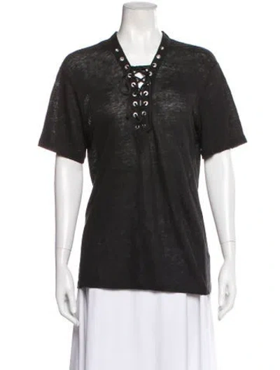 Pre-owned Iro Linen V-neck T-shirt In Gray