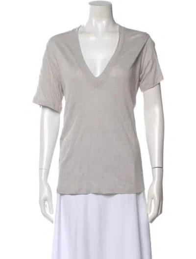 Pre-owned Iro Linen V-neck T-shirt In Gray
