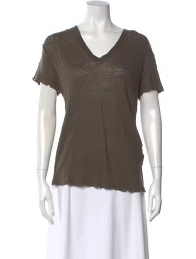 Pre-owned Iro Linen V-neck T-shirt In Green