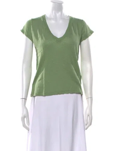 Pre-owned Iro Linen V-neck T-shirt In Green